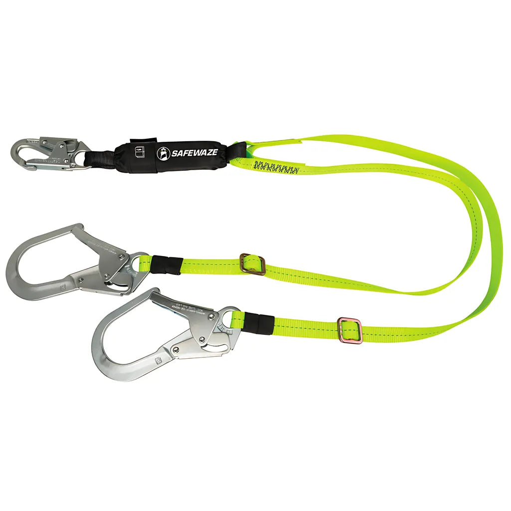 Pro 4'-6' Adjustable Energy Absorbing Lanyard: Dual Leg, Rebar Hooks FS566-AJ-6535