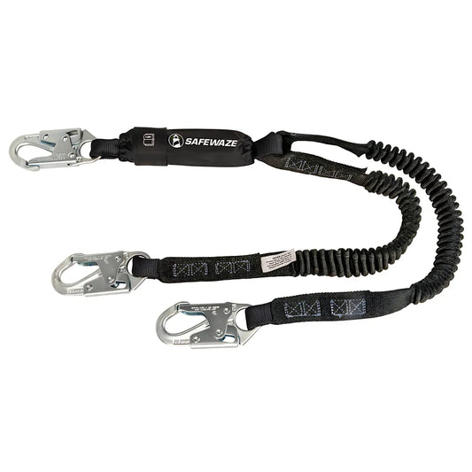 Pro 6' Stretch Energy Absorbing Lanyard: Dual Leg, Snap Hooks FS571-6602