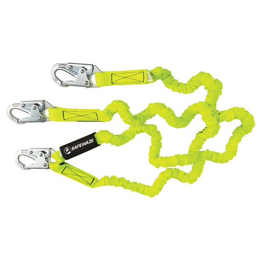 Pro 6' Stretch Internal Energy Absorbing Lanyard: Dual Leg, Snap Hooks FS591-6655