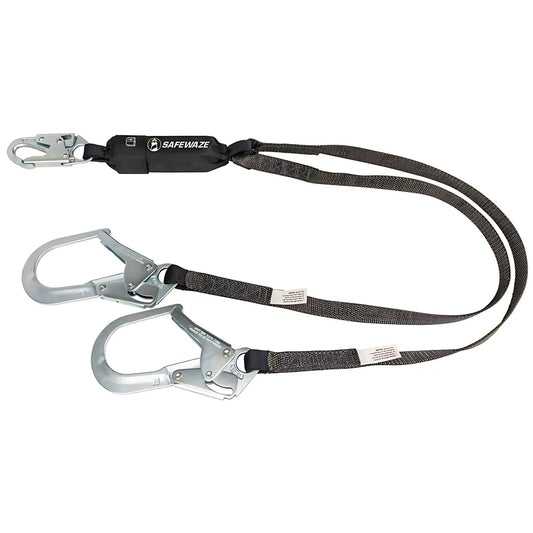 Heavyweight 6' Energy Absorbing Lanyard: Dual Leg, Rebar Hooks FS88666-HW-6842