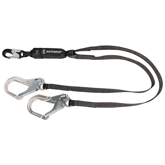 Heavyweight 6' Energy Absorbing Lanyard: Dual Leg, Alu Rebar Hooks FS88666-HW-ALU-6823