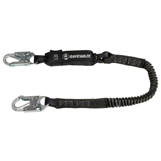 PRO 6' Stretch Energy Absorbing Lanyard: 12' FF, Snap Hook