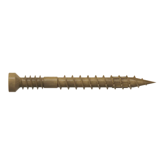 Finish Trim Screw - #7 X 1-1/2 In. T10, Trim-Head, Quik Guard®, Tan (100-Qty)-FT07112R100-SP1478-1660