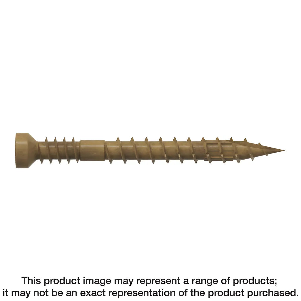 Finish Trim Screw - #7 X 1-1/2 In. T10, Trim-Head, Quik Guard®, Tan (100-Qty) (Pack Of 5)-FT07112R100-SP6144-6579