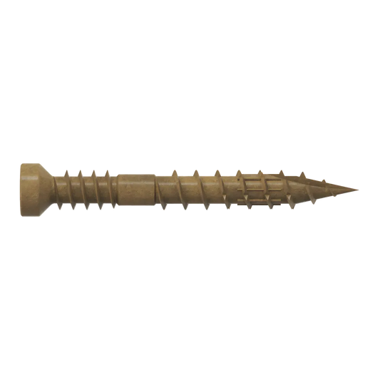 Finish Trim Screw - #7 X 1-1/4 In. T10, Trim-Head, Quik Guard®, Tan (100-Qty) (Pack Of 5)-FT07114R100-SP600-727