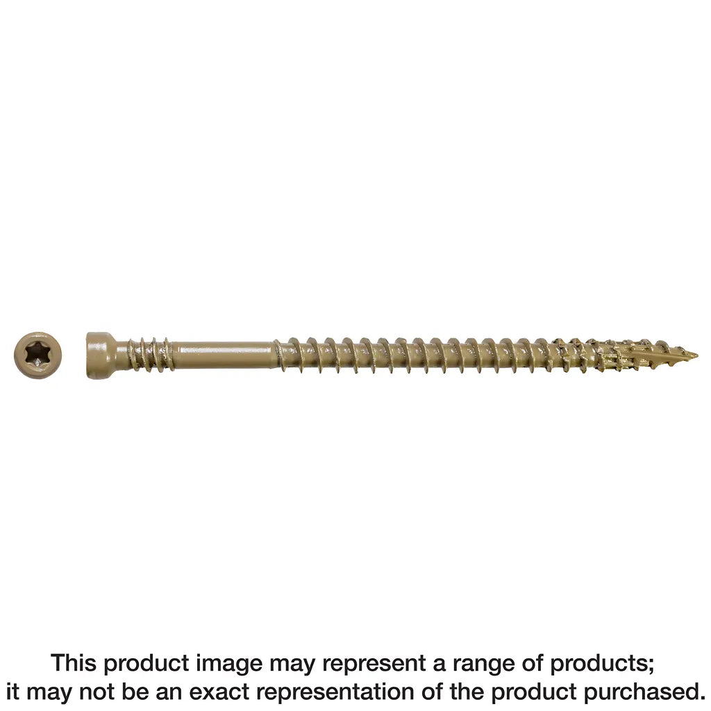 Finish Trim Screw - #7 X 2-1/2 In. T10, Trim-Head, Quik Guard®, Tan (100-Qty) (Pack Of 5)-FT07212R100-SP6623-7084