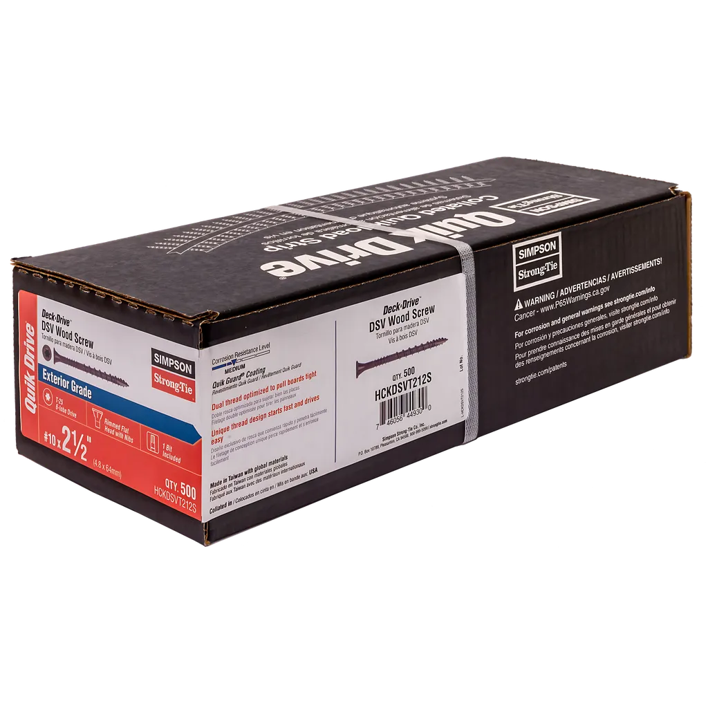 Deck-Drive Dsv Wood Screw (Collated) - #10 X 2-1/2 In. T25 6-Lobe, Tan (500-Qty)-HCKDSVT212S-SP2709-2958