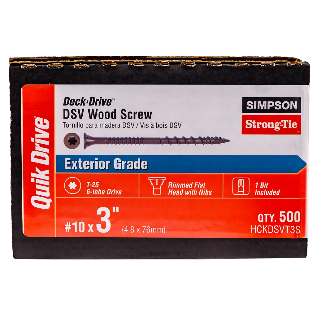 Deck-Drive Dsv Wood Screw (Collated) - #10 X 3 In. T25 6-Lobe, Tan (500-Qty)-HCKDSVT3S-SP7294-7793