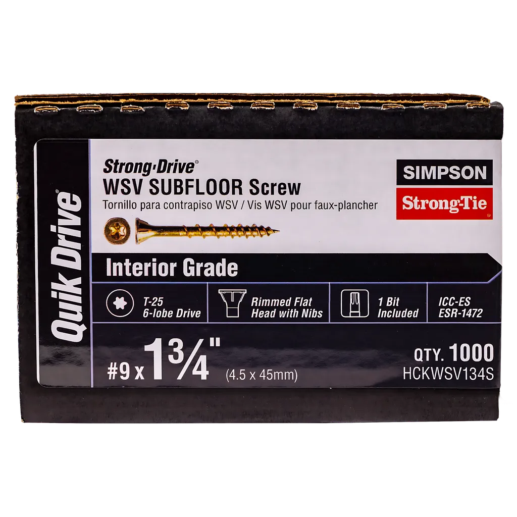 Strong-Drive® Wsv Subfloor Screw (Collated) - #9 X 1-3/4 In. T25, Yellow Zinc (1000-Qty)-HCKWSV134S-SP9227-9821