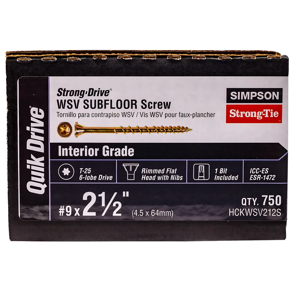 Strong-Drive® Wsv Subfloor Screw (Collated) - #9 X 2-1/2 In. T-25, Yellow-Zinc (750-Qty)-HCKWSV212S-SP8093-8626