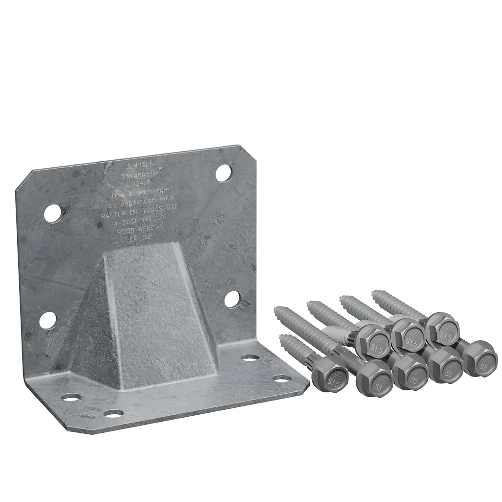 Hga Hot-Dip Galvanized Hurricane Gusset Angle With Sds Screws (10-Qty) (Pack Of 6)-HGA10KTHDG-SP2324-2547