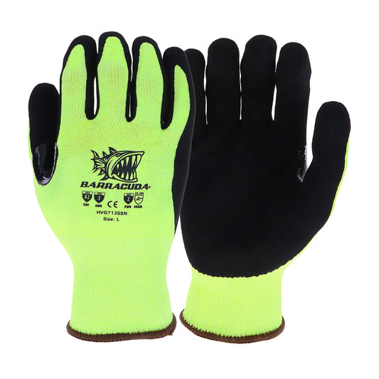 West Chester Hvg713Ssn/2Xl Hi-Vis Seamless Knit Hppe Blended Glove With Nitrile Coated Sandy Grip On Palm & Fingers HVG713SSN2XL-23834