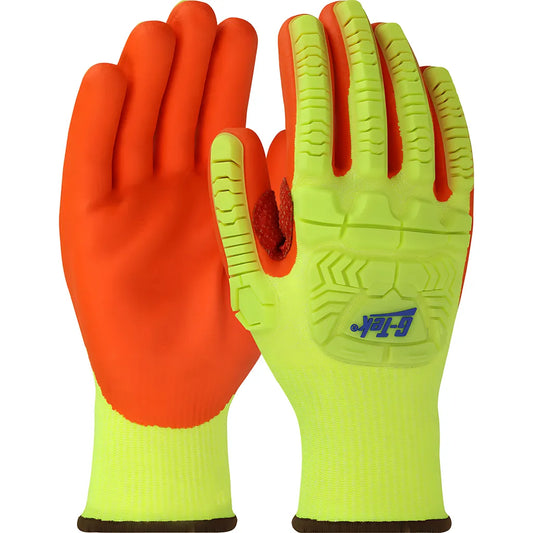 West Chester Hvy710Hsnfb/2Xl Seamless Knit Polykor Blended Glove With Hi-Vis Impact Protection And Nitrile Foam Coated Palm & Fingers HVY710HSNFB2XL-23866