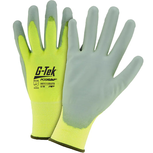 West Chester Hvy713Suts/2Xl Hi-Vis Seamless Knit Polyester Glove With Polyurethane Coated Flat Grip On Palm & Fingers - Touchscreen HVY713SUTS2XL-23872