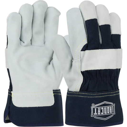 West Chester Ic5/L Premium Split Cowhide Leather Palm Glove With Fabric Back And Kevlar Stitching - Rubberized Safety Cuff IC5L-23886