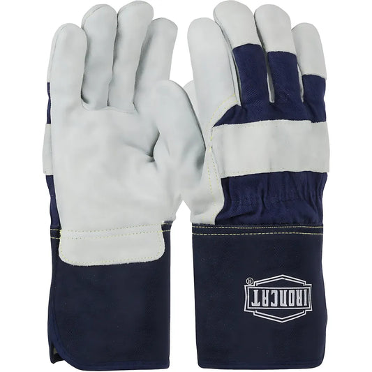 West Chester Ic8/L Premium Split Cowhide Leather Palm Glove With Fabric Back And Kevlar Stitching - Rubberized Gauntlet Cuff IC8L-23902