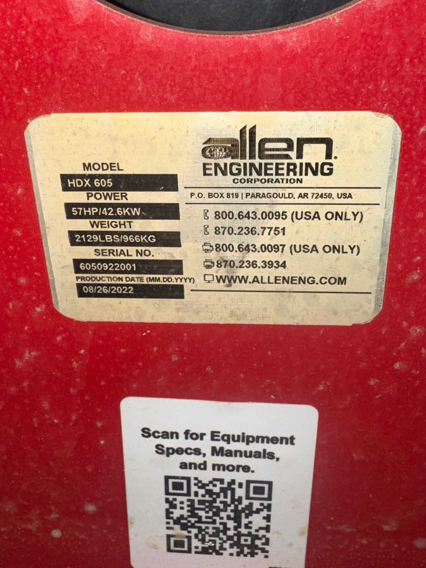 Used 2022 Allen Engineering HDX605