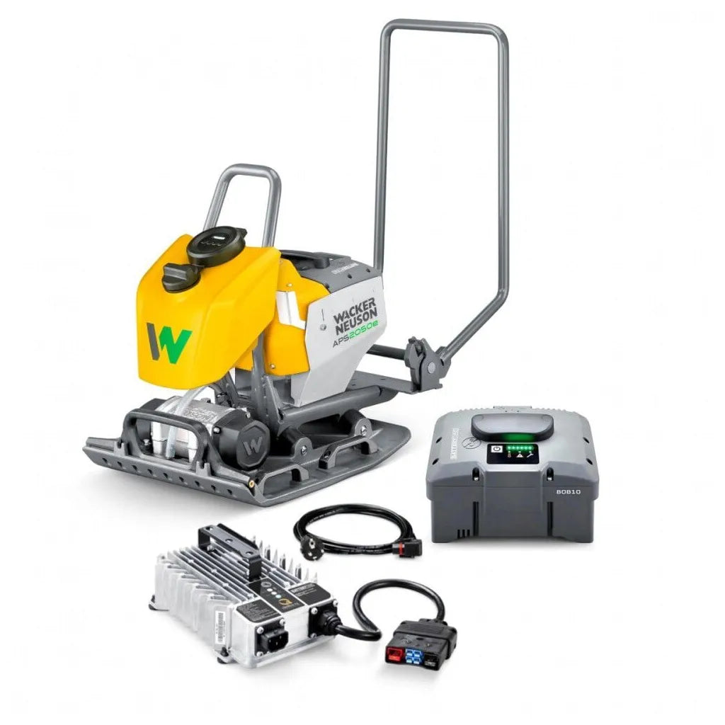 WACKER NEUSON APS2050WE BATTERY VIBRATORY PLATE WITH 2 BOB10 BATTERIES & CHARGER - 5100072084