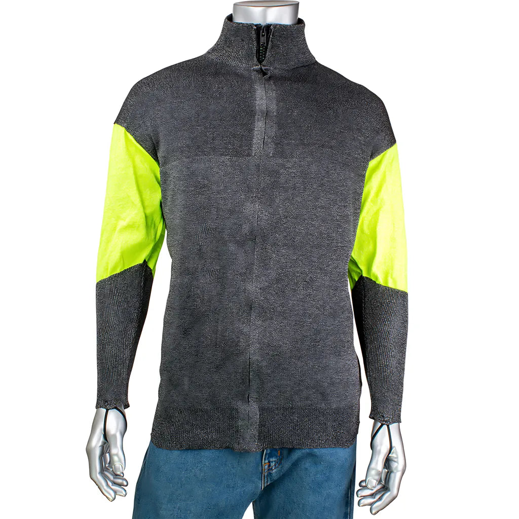 Kut Gard J100Sp-3Cm-Hvb-Tl-2Xl Ata Blended Cut Resistant Jacket With Hi-Vis Sleeves And Thumb Loops J100SP-3CM-HVB-TL-2XL-23930