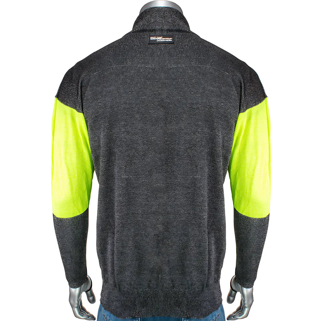 Kut Gard J100Sp-3Cm-Hvb-Tl-L Ata Blended Cut Resistant Jacket With Hi-Vis Sleeves And Thumb Loops J100SP-3CM-HVB-TL-L-23929