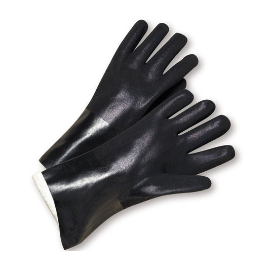 West Chester J1027RF PVC Dipped Glove with Jersey Liner and Rough Sandy Finish - 12" Length