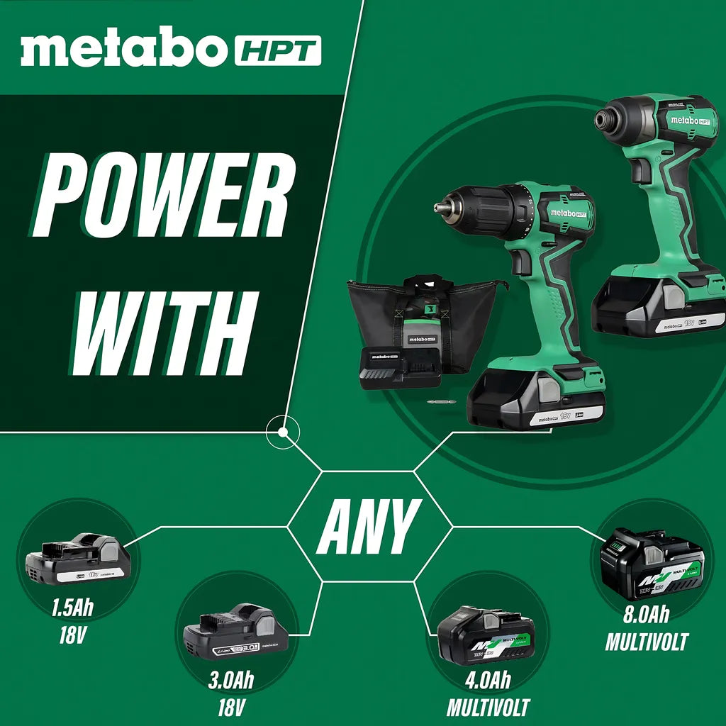 Metabo Hpt Kc18Ddx 18V Cordless Impact Driver And Drill Kit-KC18DDXM-1090