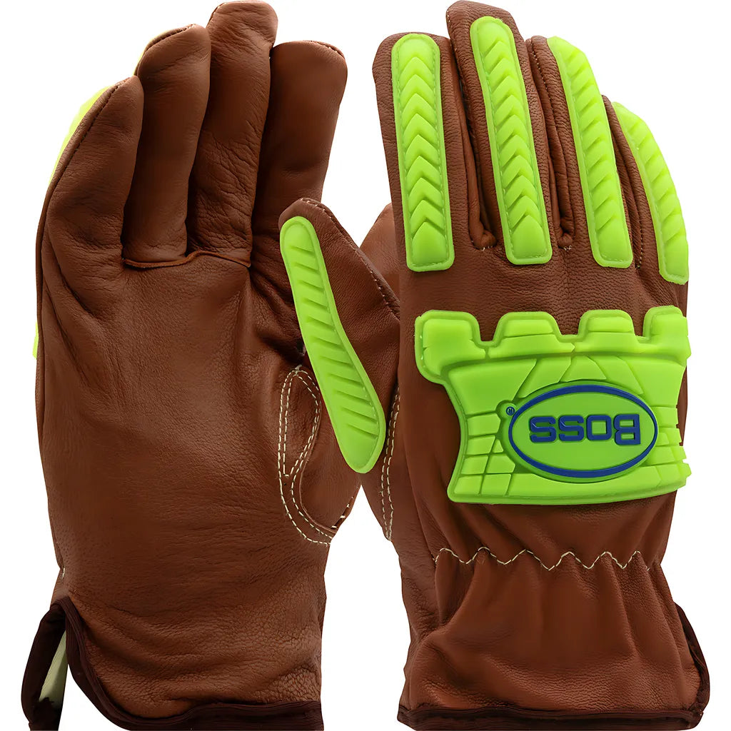 West Chester Ks993Koab/2Xl Ar Top Grain Goatskin Leather Drivers Glove With Oil Armor Finish And Para-Aramid Lining - Tpr Impact Protection KS993KOAB2XL-24033