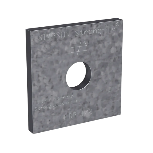 Lbp 2 In. X 2 In. Zmax® Galvanized Bearing Plate For 1/2-In. Dia. Anchor Bolt-LBP-1-2Z-SP2100-2313