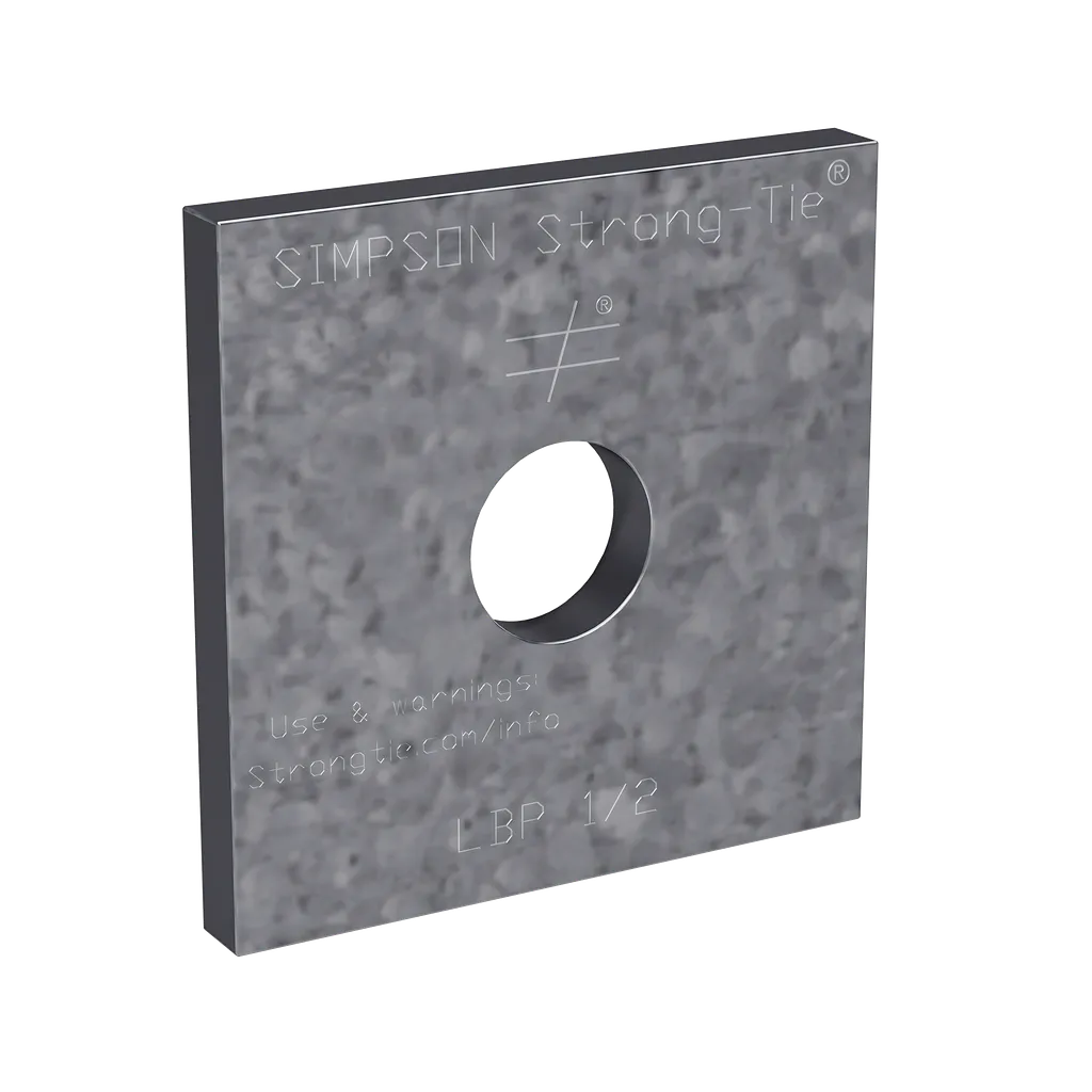 Lbps 3 In. X 3 In. Slotted Bearing Plate With 1/2 In. Bolt Dia. (Pack Of 50)-LBPS-1-2-SP7300-7798