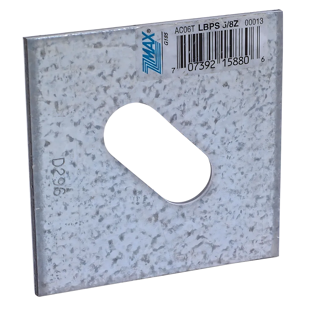Lbps 3 In. X 3 In. Zmax® Galvanized Slotted Bearing Plate With 5/8 In. Bolt Dia. (Pack Of 50)-LBPS-5-8Z-SP1737-1932