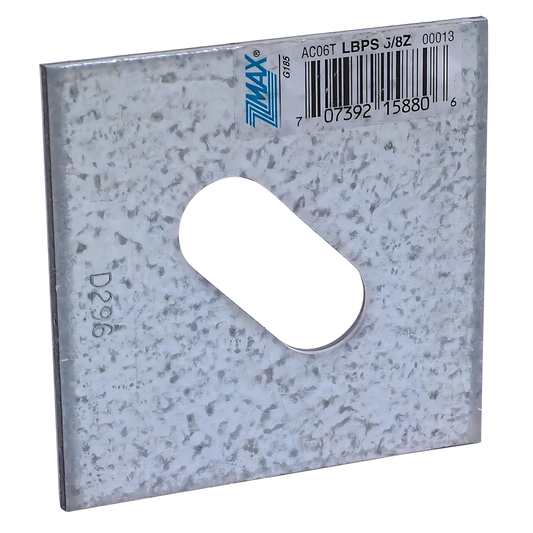 Lbps 3 In. X 3 In. Zmax® Galvanized Slotted Bearing Plate With 5/8 In. Bolt Dia. (Pack Of 50)-LBPS-5-8Z-SP1737-1932