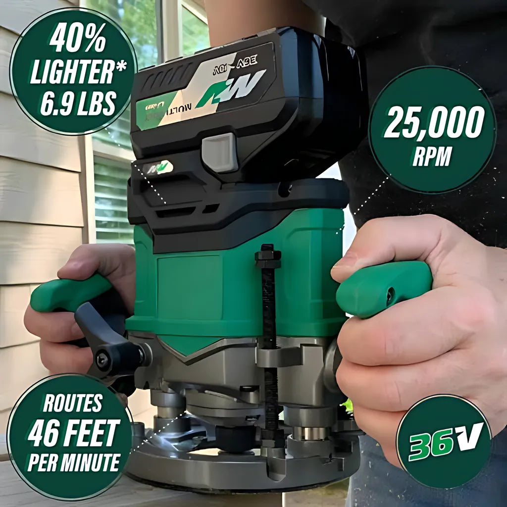 36V Cordless 2-1/4 Hp Plunge Router-M3612DAM-560