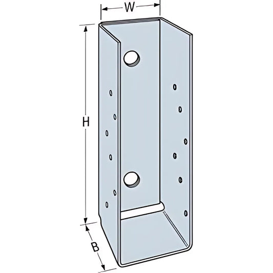 Mbha 3-9/16 In. X 16 In. Galvanized Top-Flange Concrete And Masonry Hanger Skewed Left-MBHAL3-56-16-SP6735-7204