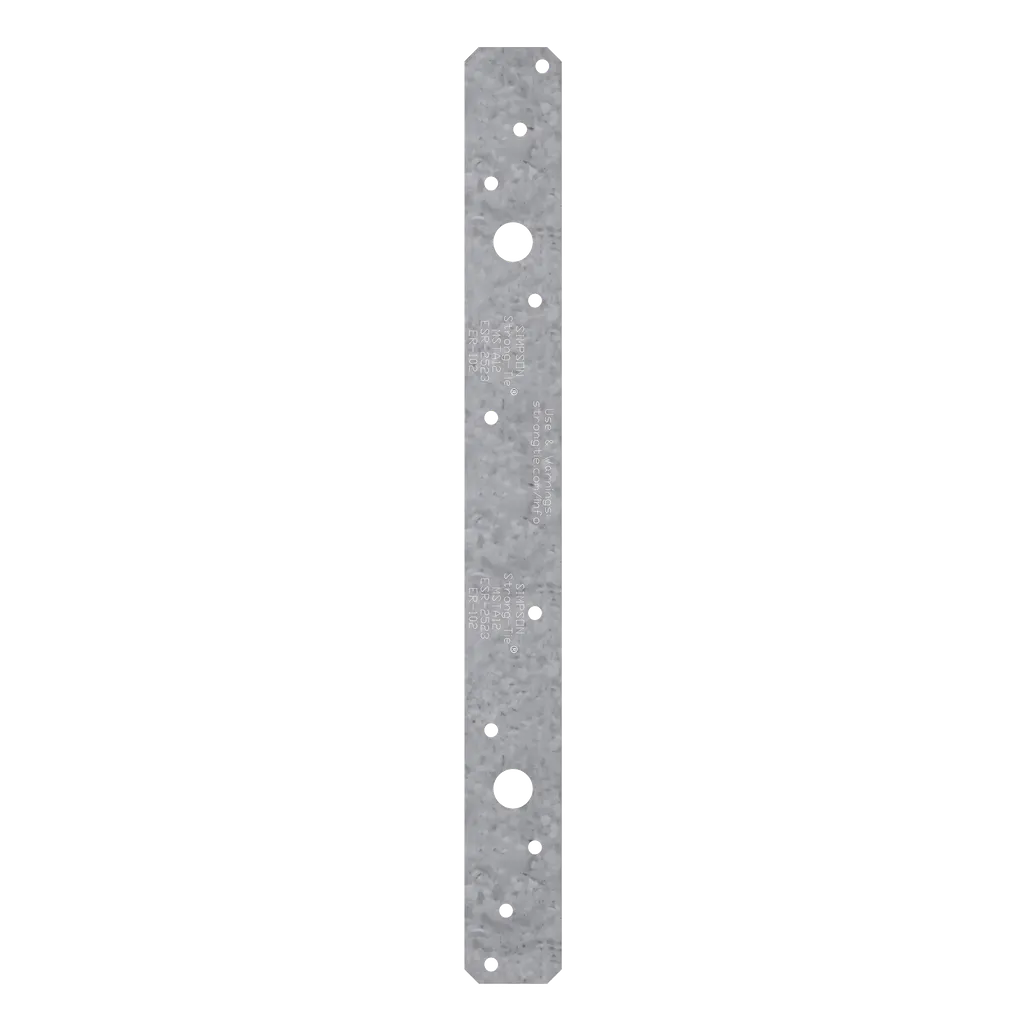 Msta 12-In. 18-Gauge Stainless-Steel Medium Strap Tie (Pack Of 25)-MSTA12SS-SP5305-5693