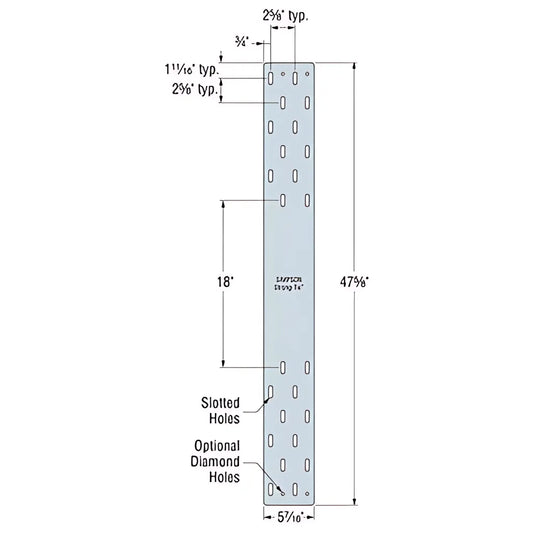 Mtws 8-1/16 In. X 47-5/8 In. 7-Gauge Mass Timber Washer Strap-MTWS48-8-SP394-510