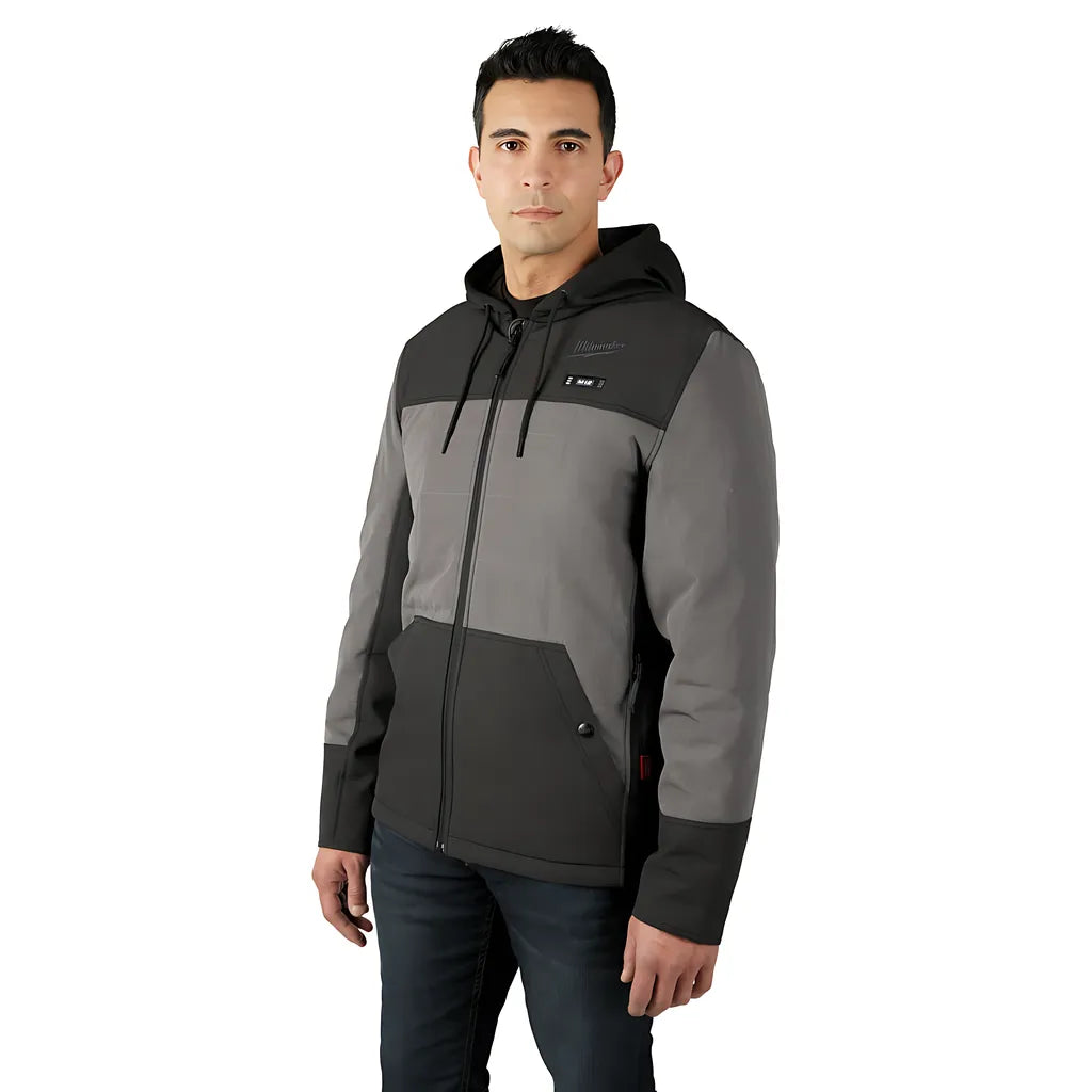 M12 Heated Axis Hooded Jacket Kit Gray Large-Milwaukee-205G-21L-8979