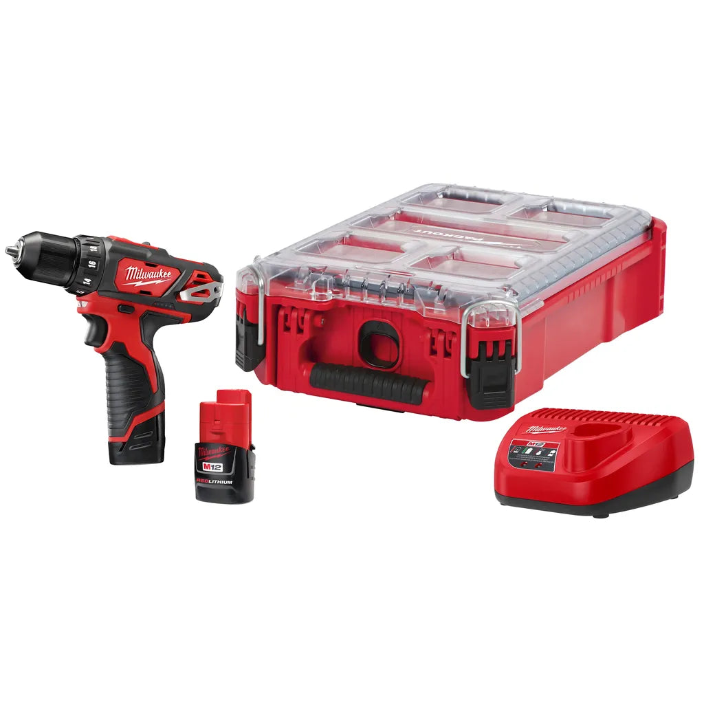 M12 3/8 In. Drill/Driver Kit In Packout-Milwaukee-2407-22PO-8879