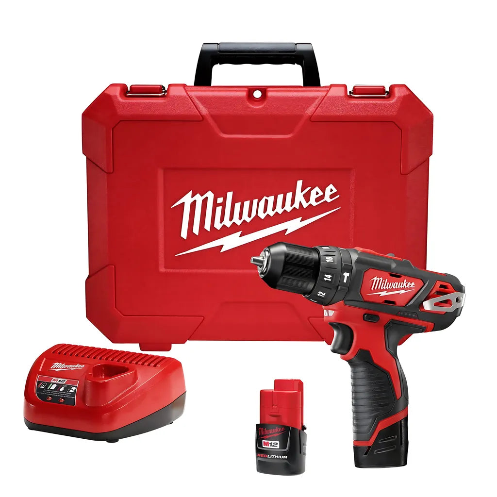 M12 3/8 In. Hammer Drill/Driver Kit-Milwaukee-2408-22-8881