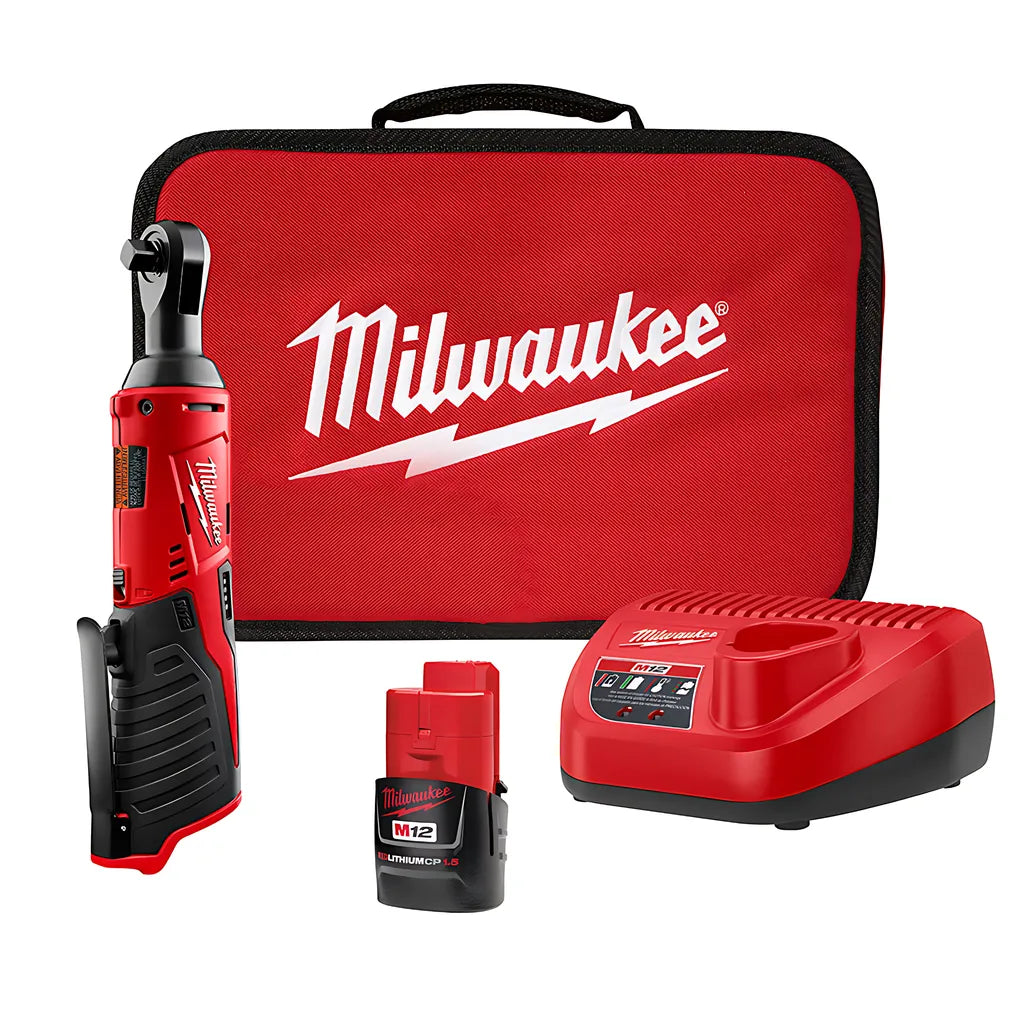 M12 Cordless 3/8 In. Ratchet Kit-Milwaukee-2457-21-8925