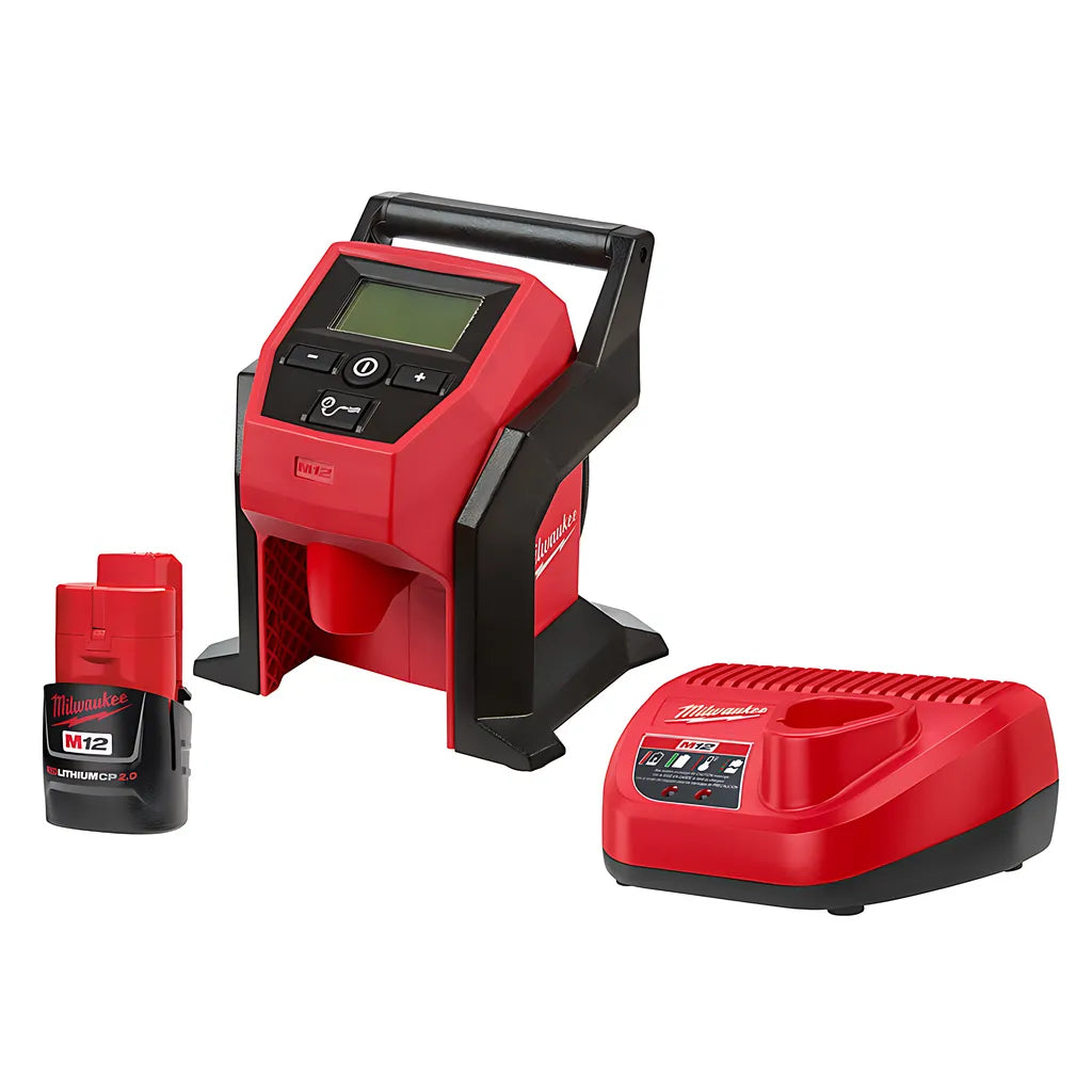 M12 Compact Inflator W/ Cp 2.0Ah Battery Kit-Milwaukee-2475-21CP-8917