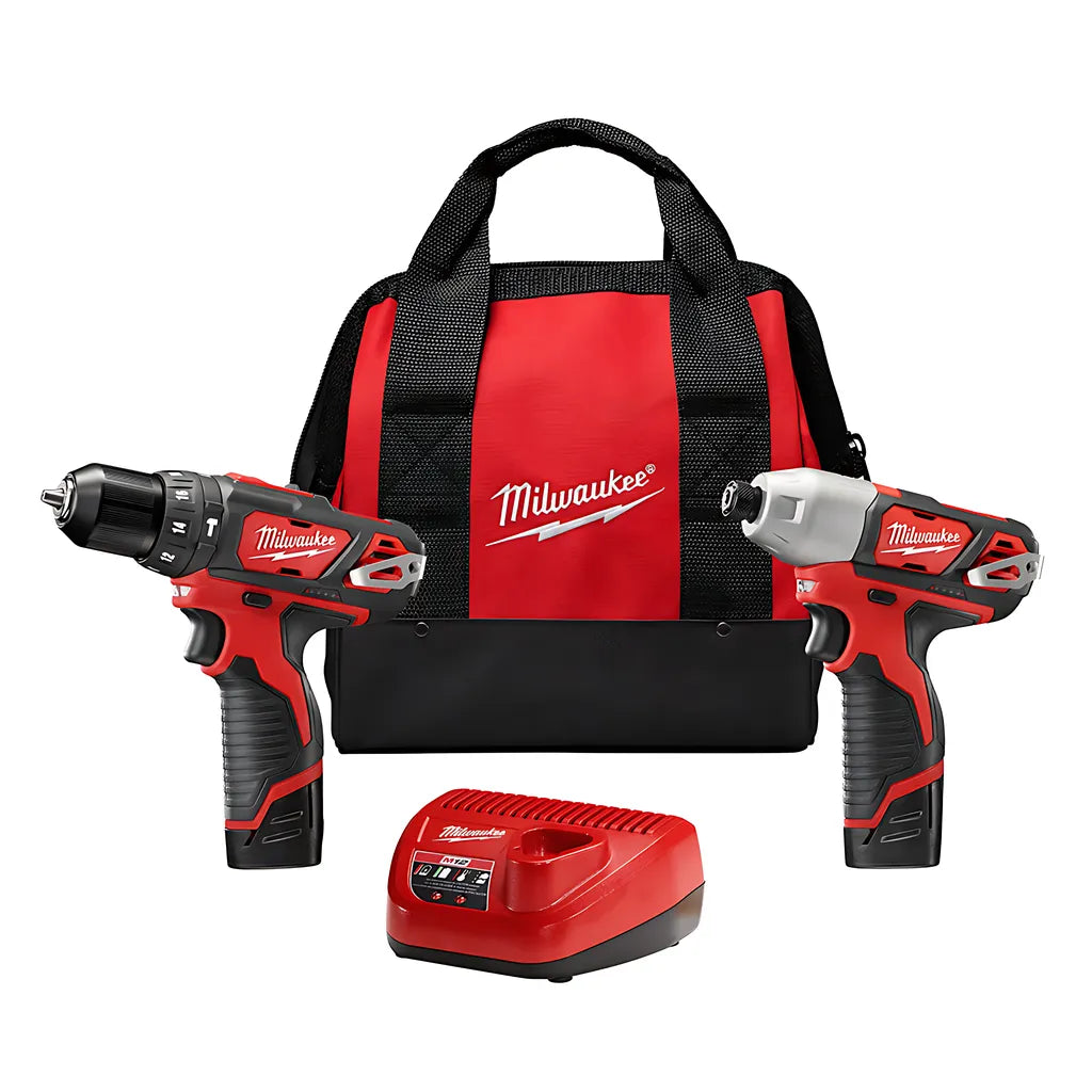 M12 12 Volt Lithium-Ion Cordless Hammer Drill/Impact Driver Combo Kit (2-Tool)-Milwaukee-2497-22-8701