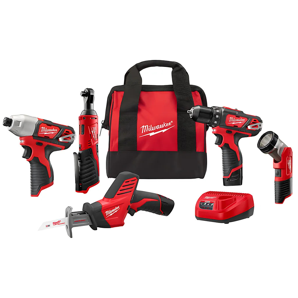 M12 5-Tool Combo Kit-Milwaukee-2498-25-8887