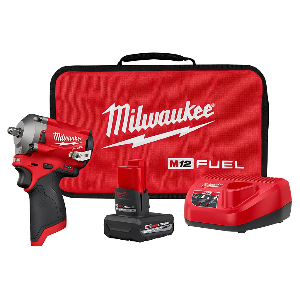 M12 Fuel 3/8" Stubby Impact Wrench High-Output Kit-Milwaukee-2554-21HO-8770