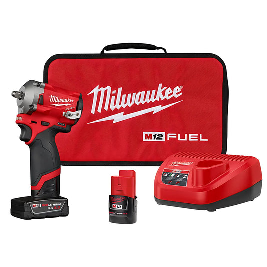 M12 Fuel Stubby 3/8 In. Impact Wrench Kit-Milwaukee-2554-22-8823