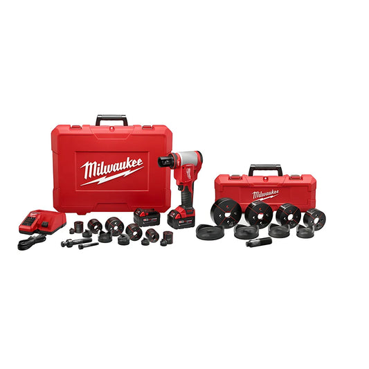 M18 Force Logic 10-Ton Knockout Tool 1/2 In. To 4 In. Kit-Milwaukee-2676-23-9840