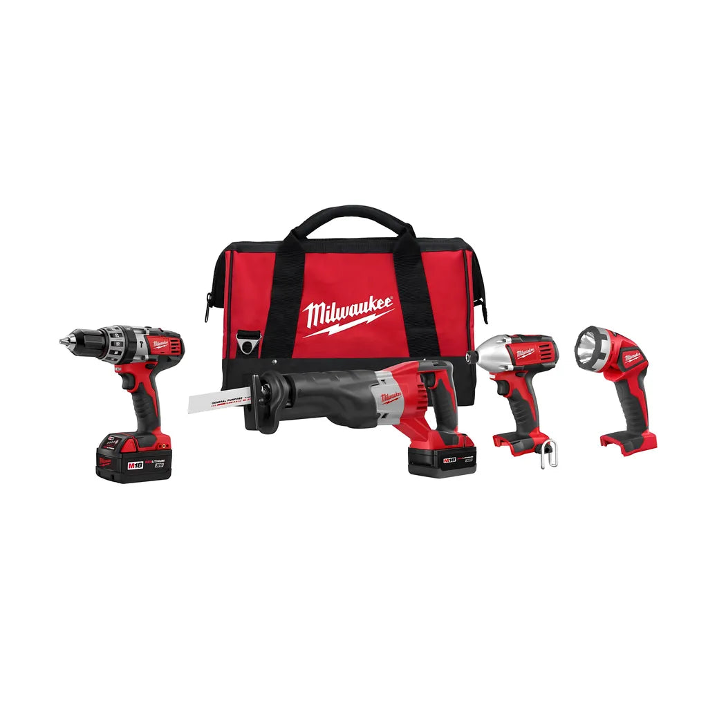 M18 Cordless Lithium-Ion 4-Tool Combo Kit 2696-84 (Reconditioned)-Milwaukee-2696-84-9822