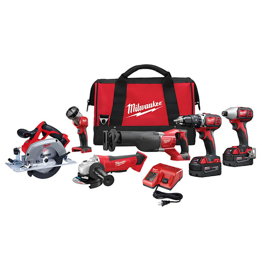 M18 Cordless Lithium-Ion 6-Tool Combo Kit-Reconditioned-Milwaukee-2696-86-9827