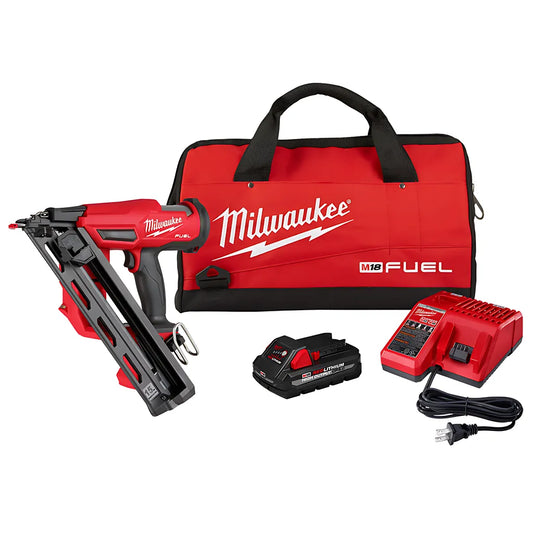 M18 Fuel 15Ga Angled Finish Nailer High Output Kit-Milwaukee-2839-21HO-9376