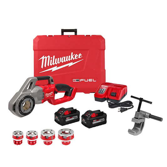 M18 Fuel Compact Pipe Threader W/ One-Key W/ 1/2" - 1-1/4" Compact Npt Forged Aluminum Die Heads-Milwaukee-2870-22-9514