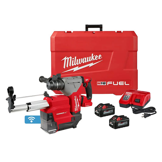 M18 Fuel 1-1/8" Sds Plus Rotary Hammer W/ One-Key & Hammervac Dedicated Dust Extractor Kit-Milwaukee-2915-22DE-9356